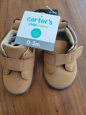 Carter's Tan Baby Dress-Style Velcro Shoes